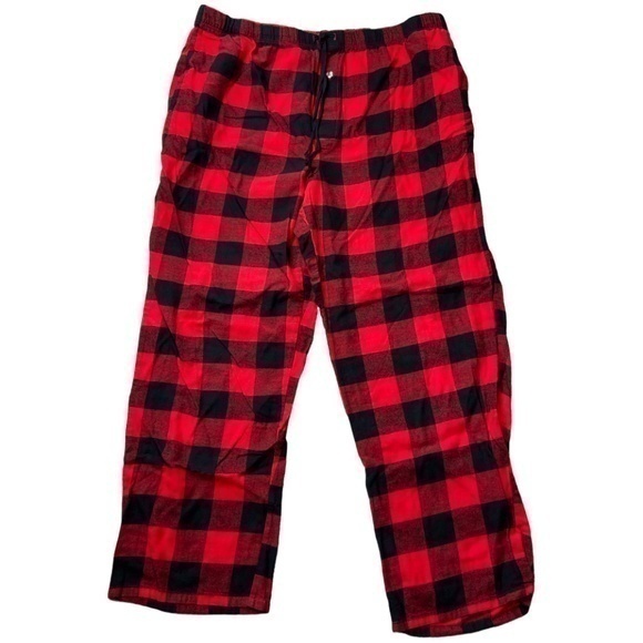 North Pole Trading Co Pajama Pants Mens Sleepwear Size XL Red and Black Plaid - Picture 1 of 9